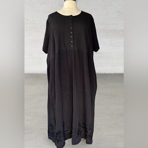 NEW!Woman Within Elegant Black Button-Down Pocket Dress Size 4X